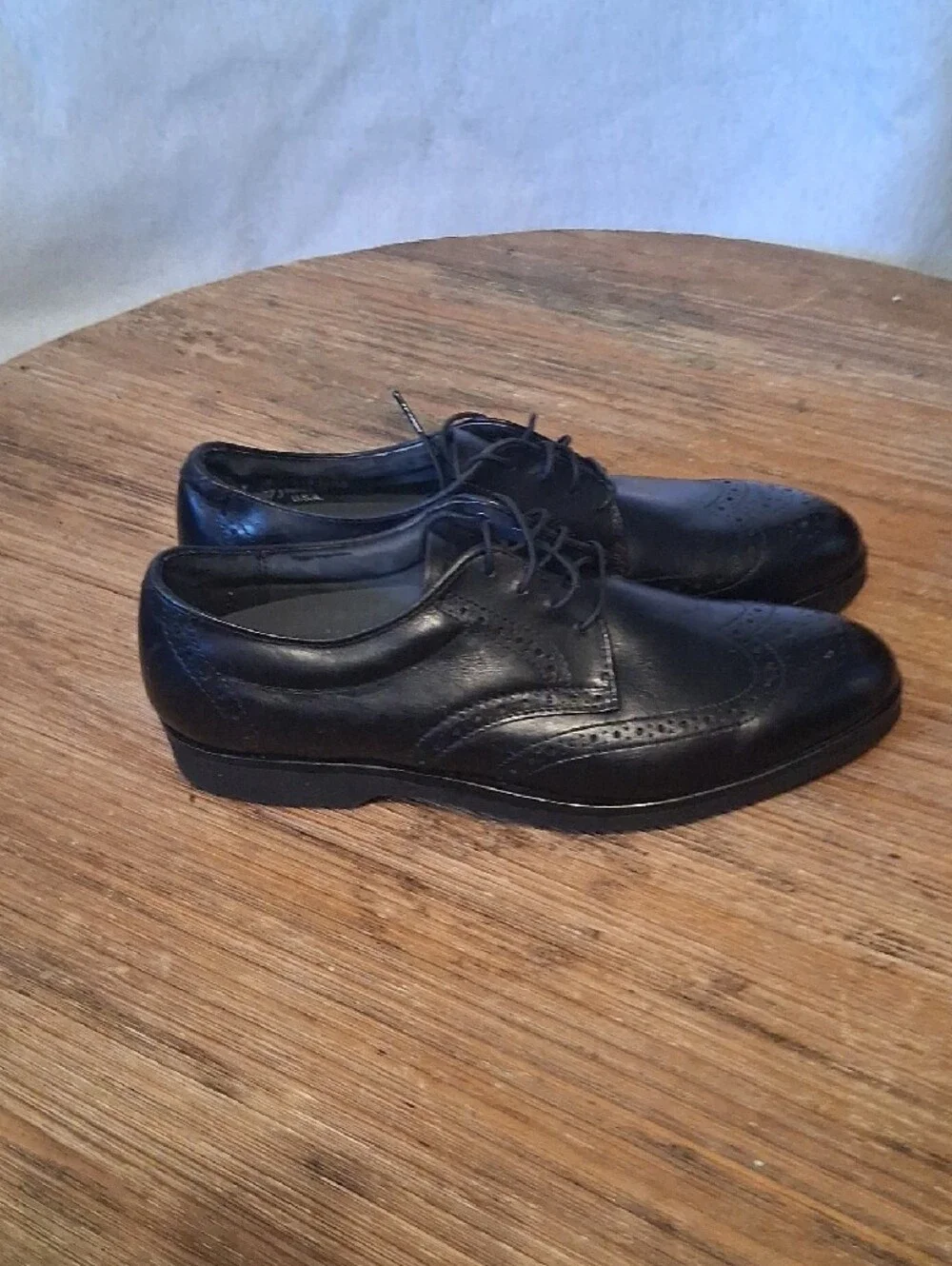 Classic Black Leather Wingtip Derby Shoes